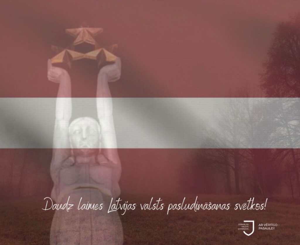 Jūrmalas Valsts ģimnāzija sveic Valsts svētkos